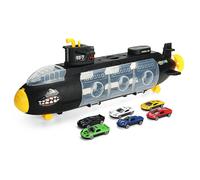 Alliage Inertia Shark Artillery Submarine Vehicle Set Diecast Car Model Toys For Kids Gift, 1x Artillery Submarine + 12x Voitures En Alliage