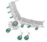 Alliage Parure Collier Pendentif en Cœur Vintage pour Femmes | Clous D’oreilles Assortis, Style Unique, pour Noël et Thanksgiving, Éclat Net sans Ternir