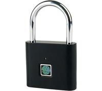 Alliage Petit Noir Cadenas en D'aluminium Empreinte Digitale | 110mah, Haute Dureté et Montage Facile, pour Placard de Travail et Boîte Postale