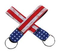Alliage Porte-clés Bracelet Polyester, 2 Pièces Drapeau Américain | Motif Drapeau Américain, Couleurs Lumineuses, pour Paquet, Mini Spray, Voyage et Promenade du Chien