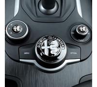 Alliage Zinc, Autocollant Décoration Bouton Console Centrale de Voiture, Décalcomanie 3D Kit Changement Vitesse, Pour Alfa Romeo Giulia Stelvio Accessoires Rénovation Intérieure,black-white Stelvio