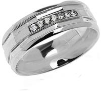 Alliance angulaire en argent sterling 925 avec diamant 1/10 CTTW (couleur K-M, clarté I1-I2), Pierre précieuse en métal, Diamant