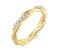 Alliance Anneau Or Femme Bague Argent Sterling 925 Zircone Cubique Infini avec Zircone Cubique Taille pour Sœur Premium