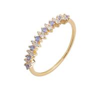 Alliance au 375/585/750 or rose avec tanzanite laboratoire, forme éternelle, Or rose 9 carats (375), Moissanite Tanzanite créée en laboratoire Moissanite