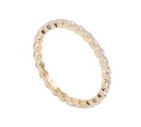 Alliance Bague Fiancaille Taille 50 Or 9 Carats Moissanite Ronde Éternité avec Moissanite Tante pour Mesdames Fiançailles Bijoux