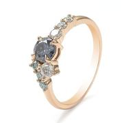 Alliance de Fiancaille Alliance Femme 18 Carats Jaune Moissanite 4 Griffes avec 1 CT de Moissanite Gris-Vert Taille Sœur pour Mesdames Anniversary Bijoux