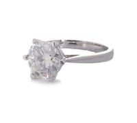 Alliance de Fiancaille Bague Femme en Or Blanc 9 Carats Moissanite Solitaire avec 2 Carats de Moissanite Taille Mesdames pour Épouse Noël Bijoux