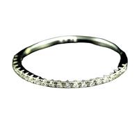 Alliance demi-éternité en argent sterling 925 avec pierre CZ naturelle couleur incolore | Anneau plaqué argent serti de diamants | LK_DHR_0720