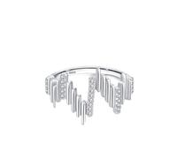 Alliance en argent sterling 925, lignes verticales irrégulières, bague tendance en oxyde de zirconium