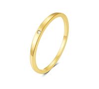Alliance en or jaune 9 carats - Moissanite blanche - Pierres incrustées - Pour femme - Taille 49 (15,6)