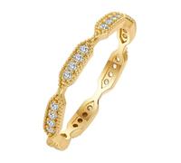 Alliance éternité, bague mille-grain art déco, bague de mariée minimaliste pavée pour femme, bague empilable pincée, cadeau fait à la main