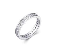 Alliance Femme Bague Fille Ado Argent Or Blanc 18 Carats AU750 Diamant Créé en Laboratoire avec Diamant de 1,06 CT Taille Solide Non Plaqué Populaire pour Épouse Anniversaire Bijoux