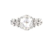 Alliance Femme Mariage Alliance Femme 49 Argent Or Blanc 14 Carats Moissanite Feuille et Ovale avec Moissanite Mesdames pour Lesbienne Fête Des Mères Bijoux