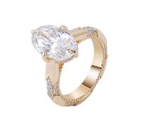 Alliance Mariage avec Gravure Or 18 Carats Femme Bague Moissanite Élégant Taille Mesdames pour Mère Fête Des Mères Bijoux