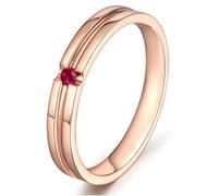 Alliance Mariage Femme Bague Rose Gold Acier 18 Carats Ruby Créé en Laboratoire Rubis Naturel Unique Taille Solide Non Plaqué Populaire pour Sœur Mariage Bijoux