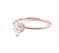 Alliance Moissanite Lot de Bague Rose 9 Carats Solitaire Heart Taille Mesdames pour Mère Fiançailles Bijoux