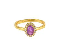 Alliances ajustables en argent sterling S925 et zircon ovale