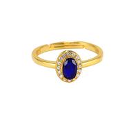 Alliances ajustables en argent sterling S925 et zircon ovale