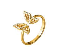 Alliances de mariage haut de gamme, élégantes, ajustables, antirouille, for femmes, en argent sterling, avec papillon
