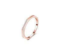 Alliances en or rose 9 K/14 carats Moissanite pour femme, hexagonales, 56 (17,8), Métal précieux, Moissanite