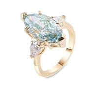 Alliances Femme Lot de Bagues Bleu Femme Jaune Or 9 Carats Moissanite avec Moissanite de Forme Marquise de 5 Carats Taille Sœur pour Tante Noël Bijoux