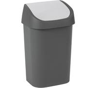 Allibert 214967 Mistral Poubelle avec couvercle basculant, polypropylène, 32,5 x 25,3 x 51,7 cm, anthracite/gris