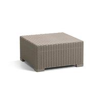 Allibert by Keter California Table d'appoint en plastique pour jardin, terrasse et balcon, ronde, aspect rotin, carrée, cappuccino, 68 x 68 x 35 cm