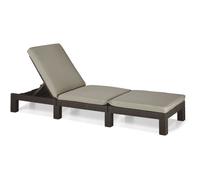 Allibert by KETER - Daytona - bain de soleil - résine imitation rotin tressé - marron - dossier réglable