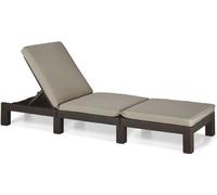 Allibert by KETER - Daytona - bain de soleil - résine imitation rotin tressé - marron - dossier réglable