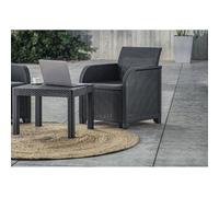 Allibert By Keter - Fauteuil Sanremo - Imitation Rotin Tressé - Gris Graphite Gris