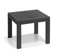 Allibert by Keter Victoria Table de Jardin Graphite 59 x 59 x 43 cm en Plastique Aspect rotin Plat résistant aux intempéries et aux UV