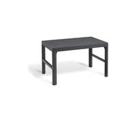 Allibert By Keter - Salon De Jardin Sanremo Lyon 6 Places - Table Basse 2 Positions - Imitation Rotin Tresse - Gris Graphite Gris