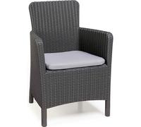 Allibert Fauteuil de dinette TRENTON en aspect tressé, graphite avec coussin d'assise