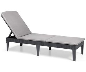 ALLIBERT JAIPUR Chaise longue avec coussin, 187,5 x 58,2 x 29 cm, graphite 17207188