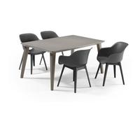 ALLIBERT LIMA 160 Table a manger, 157 x 98 x 74 cm, cappuccino 17202806