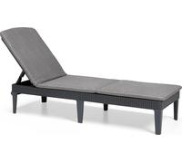 Allibert sunlounger Chaise longue Jaipur avec revêtement, couleur graphite/gris