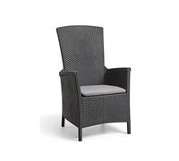 Allibert Vermont Chaise pour Salle à Manger avec Coussin Gris