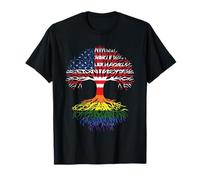 Allié au drapeau arc-en-ciel de la Gay Roots Pride LGBT-Q d'origine américaine T-Shirt