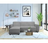 Allie | Canapé clic-clac d'angle 3 places en tissu gris