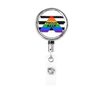 Allié droit drapeau Trans Pride mois LGBTQ porte-Badge rétractable bobine Clip porte-carte d'identité pour infirmière étudiant employé de bureau