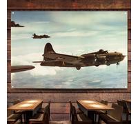 Allied Bombing of Germany in World War II Flag Banner Wall Chart Canvas Painting Bombers Posters & Prints Wall Art Decoration Tapisserie pour chambre, salle de classe, maison, chambre à coucher, 96,5