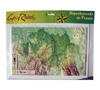 Carte en relief - Allier - 21 cm X 31 cm | Relief Editions