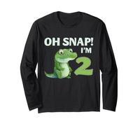 Alligator 2ème Anniversaire Reptile Party Humour Kids Oh Snap Manche Longue