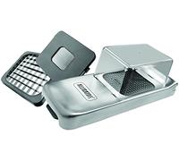 ALLIGATOR 3093 - Hachoir Multifonction Inox Avec Bac Collecteur - Coupe Légumes - Coupe Oignon - Coupe Frites - 3 Lames Interchangeables - 3x3 mm 6x6 mm et 12x12 mm - Sans BPA