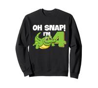 Alligator 4ème Anniversaire Reptile Party Humour Kids Oh Snap Sweatshirt