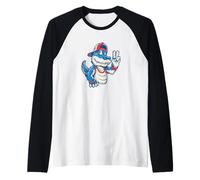 Alligator Amusant dans Un Style de Dessin animé et des Couleurs américaines Manche Raglan