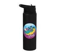 Alligator avec lunettes de soleil, Gator rétro vintage Stainless Steel Insulated Water Bottle