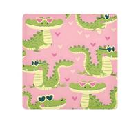 Alligator Chiffon adhésif pour appareil photo Motif crocodiles cœurs lunettes roses carrés magiques autocollants pour objectif protection anti-rayures pour objectif sac de maquillage 35,1 x,