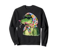 Alligator Crocodile Granny Fil à Crochet carré Sweatshirt