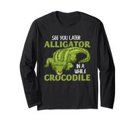 Alligator Crocodile Pun Funny Reptile Marais Dire Humour Manche Longue